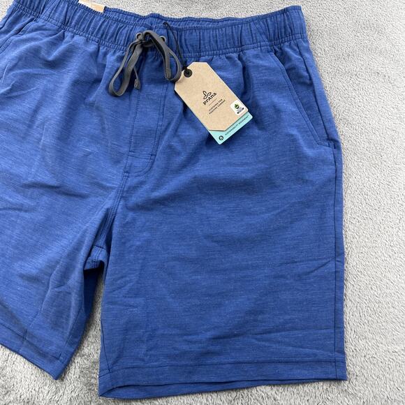 NEW Prana L Mens 8" Metric E-Waist Board Shorts‎ Blue Swim UPF50+ - Picture 2 of 13